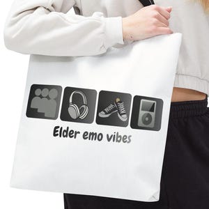 Elder Emo Tote Bag, Elder Emo Vibes, Shopping Bag, Tote Bag, Elder Emo, Emo Forever, Pop Punk, Elder Millennial, It Was Never A Phase