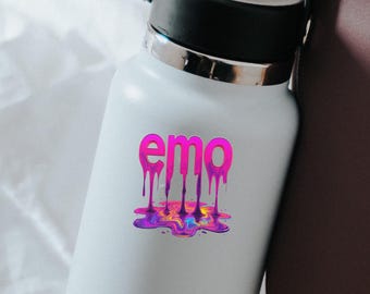Emo Drip Sticker: Glossy Vinyl Water Bottle Decal