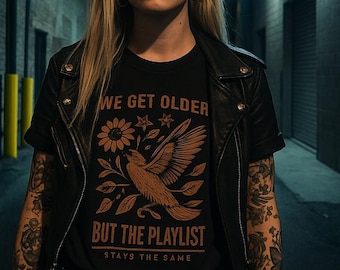 Elder Emo T-Shirt: Vintage Music Tee, "We Get Older"