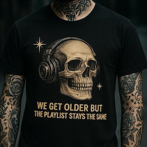 Elder Emo Shirt, Skull Headphones Shirt, Emo Clothing, Midwest Emo Tee, Emo Kid Shirt, Playlist The Same Tshirt