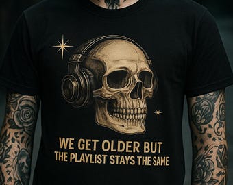 Skull Headphones Emo T-Shirt: Midwest Emo Style