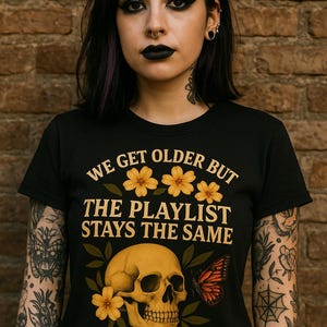 Elder Emo Shirt, Emo Clothing, Vintage Vibe, &quot;We Get Older&quot; Black T-shirt, Emo Music Tee, Midwest Emo, Warped Tour, Emo Gift