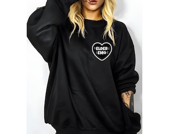 Elder Emo 'Es war nie eine Phase' Pullover | Nostalgisches 2000er Motiv Sweatshirt | Alternativer Pop Punk Hoodie | Emo Throwback Kleidung Geschenkidee