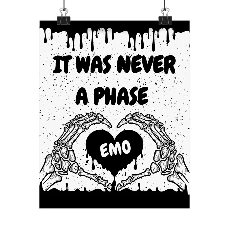 Elder Emo Poster: Pop Punk Wall Art, Skeleton Heart - Etsy