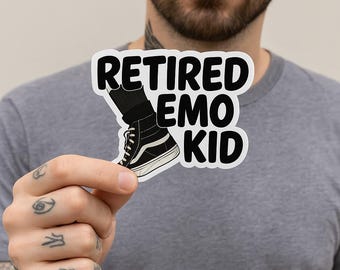 Retired Emo Kid Sticker: Elder Millennial Nostalgia