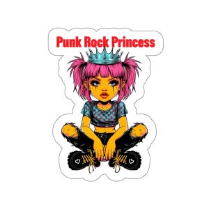 2000&#39;s Emo Inspired Sticker, Punk Rock Princess Stickers, Music Sticker, Band Merch Sticker, Laptop Sticker,