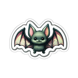 Adesivo de morcego adorável | Adesivo assustador para laptop | Presente de amante de vampiros | Decalque de morcego preto pequeno | Adesivo gótico | Morcego adorável | Adesivo de morcego bonitinho