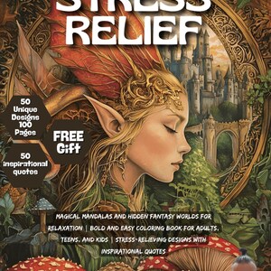STRESS RELIEF (50 Magical Mandalas and Hidden Fantasy Worlds)