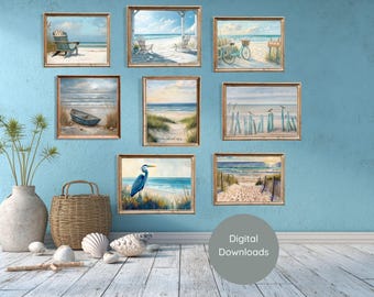Beach Wall Art Bundle Coastal Prints Digital Download Ocean Decor
