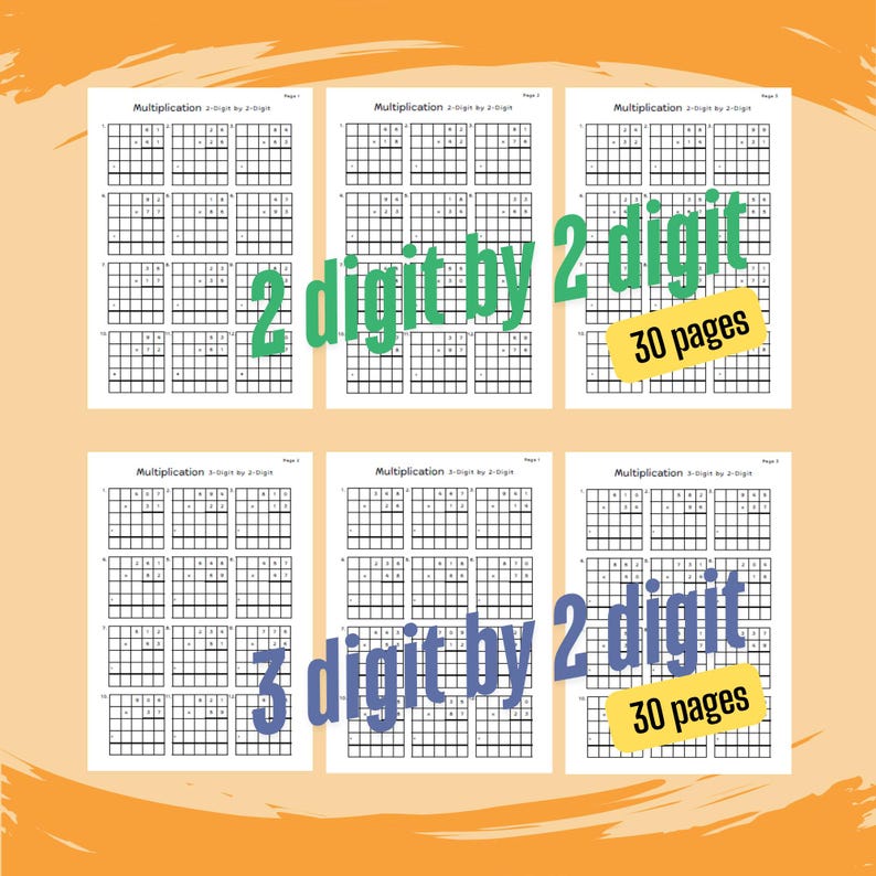Multiplication Worksheets, Printable PDF Math 3 , 4 , 5 Grade ...