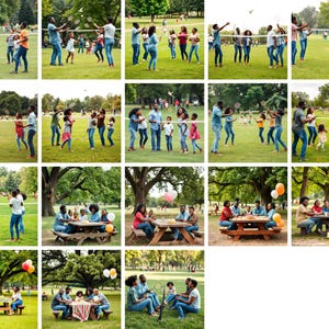 Divertimento in famiglia: partita di badminton all'aperto - famiglia afroamericana che si gode la luce del sole, le risate e il cibo delizioso al parco