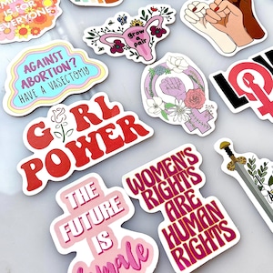 GIRL POWER-KLISTERMÄRKER (Stor storlek) Feminism Stärk kvinnor Lika rättigheter Klistermärkespaket Feministiskt klistermärkespaket Klistermärken för kvinnors rättigheter Laptop