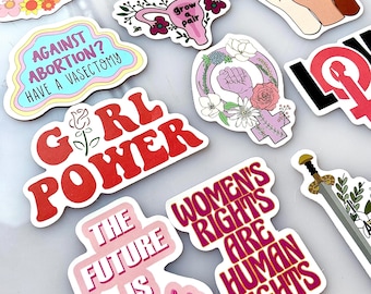 Lot d'autocollants POWER FILLE (grande taille) Lot d'autocollants féministes pour l'autonomisation des femmes, égalité des droits, lot d'autocollants féministes droits des femmes pour ordinateur portable