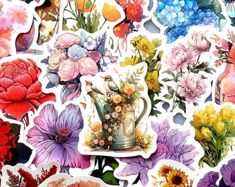 WILDE BLOEM STICKER Pack esthetische bloem planten sticker set voor bloemen minnaar cadeau laptop sticker planner bundel verrassing zakje sticker set