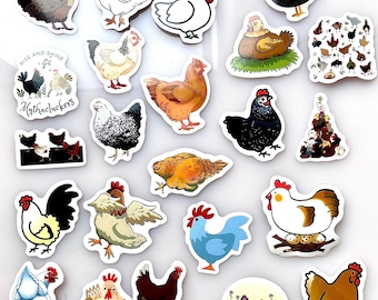 Huhn Aufkleber Set Ich liebe Huhn Henne Geflügel Aufkleber für Huhn-Liebhaber Geschenk Huhn Galore Niedliches Huhn Aufkleber Pack Bauernhof Tier Aufkleber