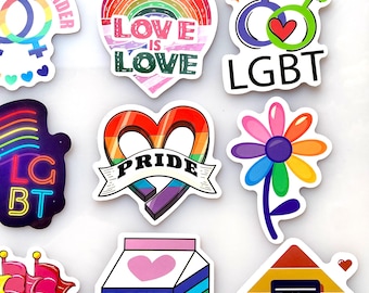 LGBTQ Pride Love (Small Size) Sticker Bundle Colorful Equality Stickers Love is Love Sticker Pack Vinyl Decals Pride Year Laptop Pride Month