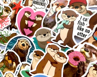 LEUKE OTTERSTICKERS grappige otter vinyl sticker bundel laptop stickers waterfles sticker planner stickers als geen otter onzin sticker pack