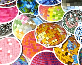 DISCO BALL STICKERS Disko Kugel Aufkleber Set Aufkleber Laptop Aufkleber Party Aufkleber Discokugel Mixed Sticker Set Decals Home Decor