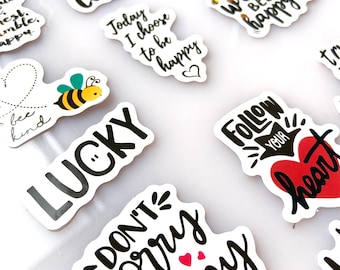 POSITIEVE AFFIRMATIES STICKERS Op tekst gebaseerde gelukkige motiverende stickerbundel inspiraties tekststickerpakket inspirerende citaat dagboeksticker