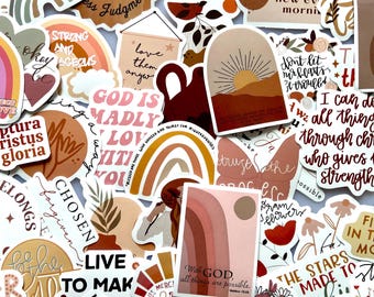 Diarios de pegatinas inspirados en la fe con versículos bíblicos bohemios, planificadores, tableros de oración, pegatinas religiosas de Jesús, pegatinas cristianas para amantes de Jesús.
