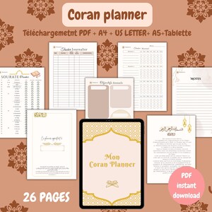Printable Quran planner, recitation and memorization tracking tool, Quran planner, digital Quran, Quran journaling, Journaling