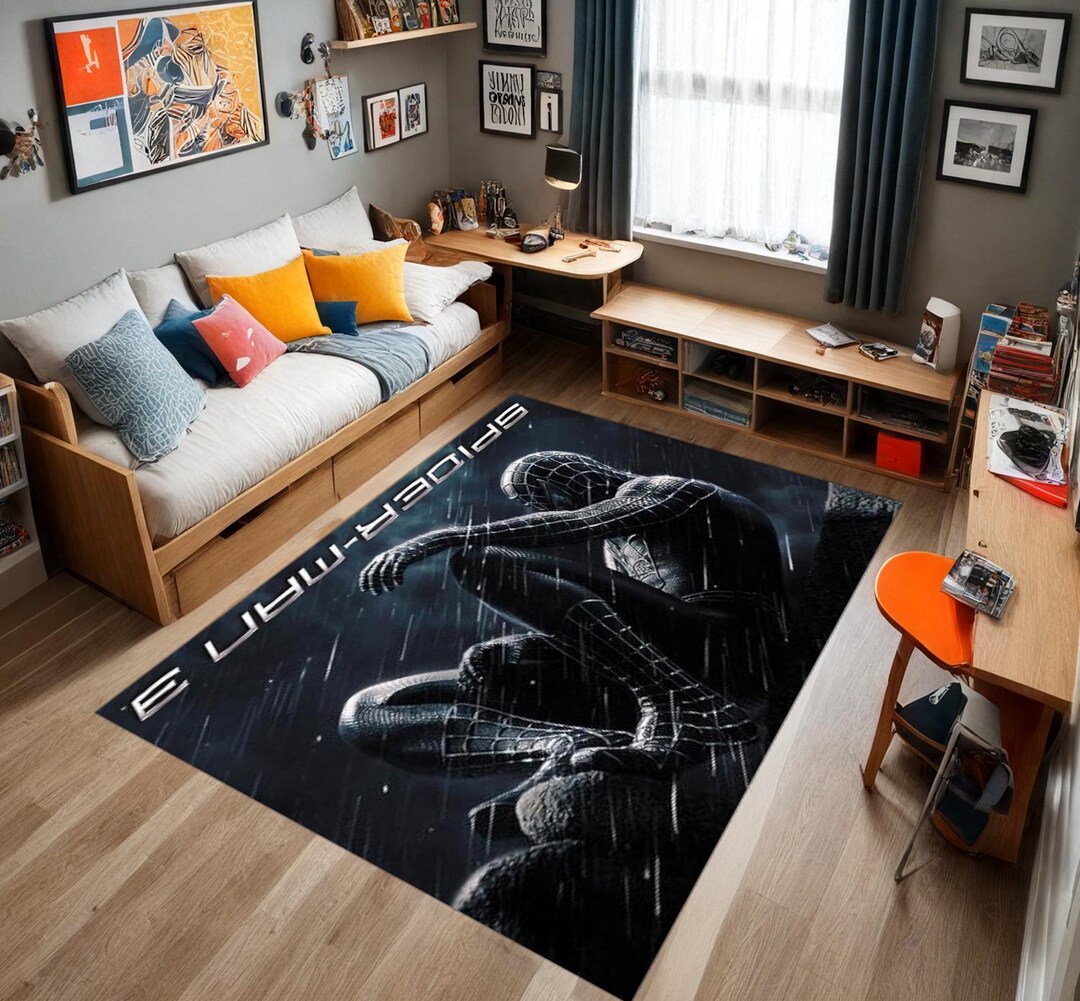 Spider-man Rug, Comic Book Rug, Spiderman Magazine Cover Rug, Black ...