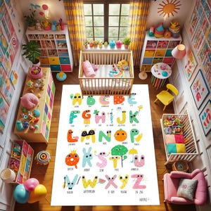 Alfombra con letras impresas,Estoy aprendiendo a leer,Alfombra con letras,Alfombra para habitación de niños,Alfombra de juego,Alfombra educativa,Alfombra colorida,El mejor regalo para tu hijo