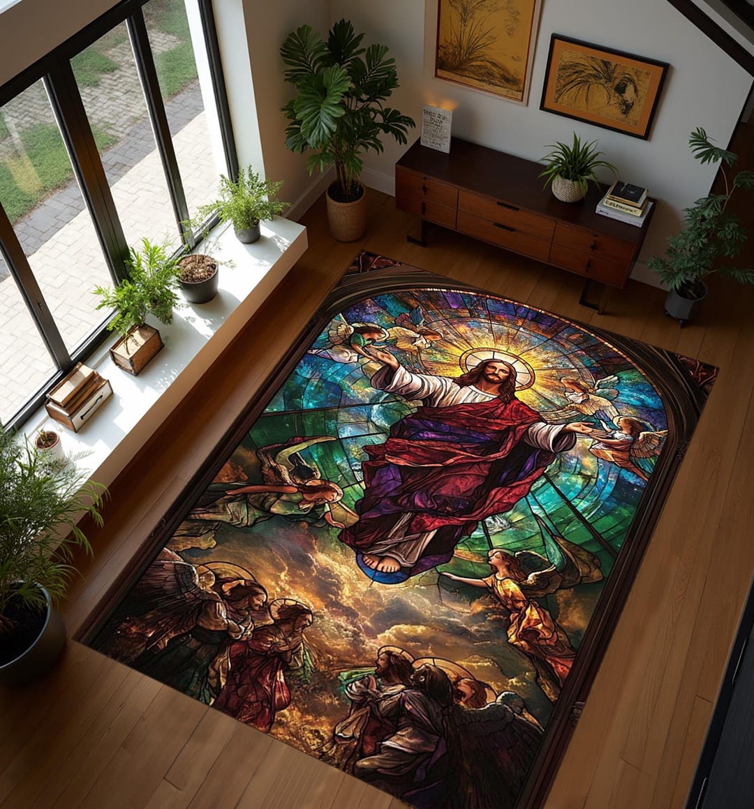 Jesus Christ, Worship Rug, Christian Cross Rug, Church Carpet, Icon ...