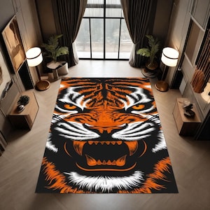 Korean Tiger, Bengal Tiger, Siberian Tiger rug, Decorative rug, Easy to clean rug, Durable rug, Durable, Soft, Bamboo rug, Home gift rug