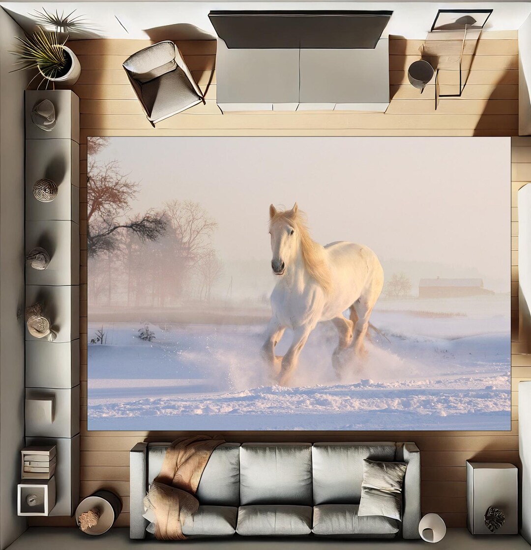 Running White Horse, Snow and Horse, Race Horse, Running Horse, English ...