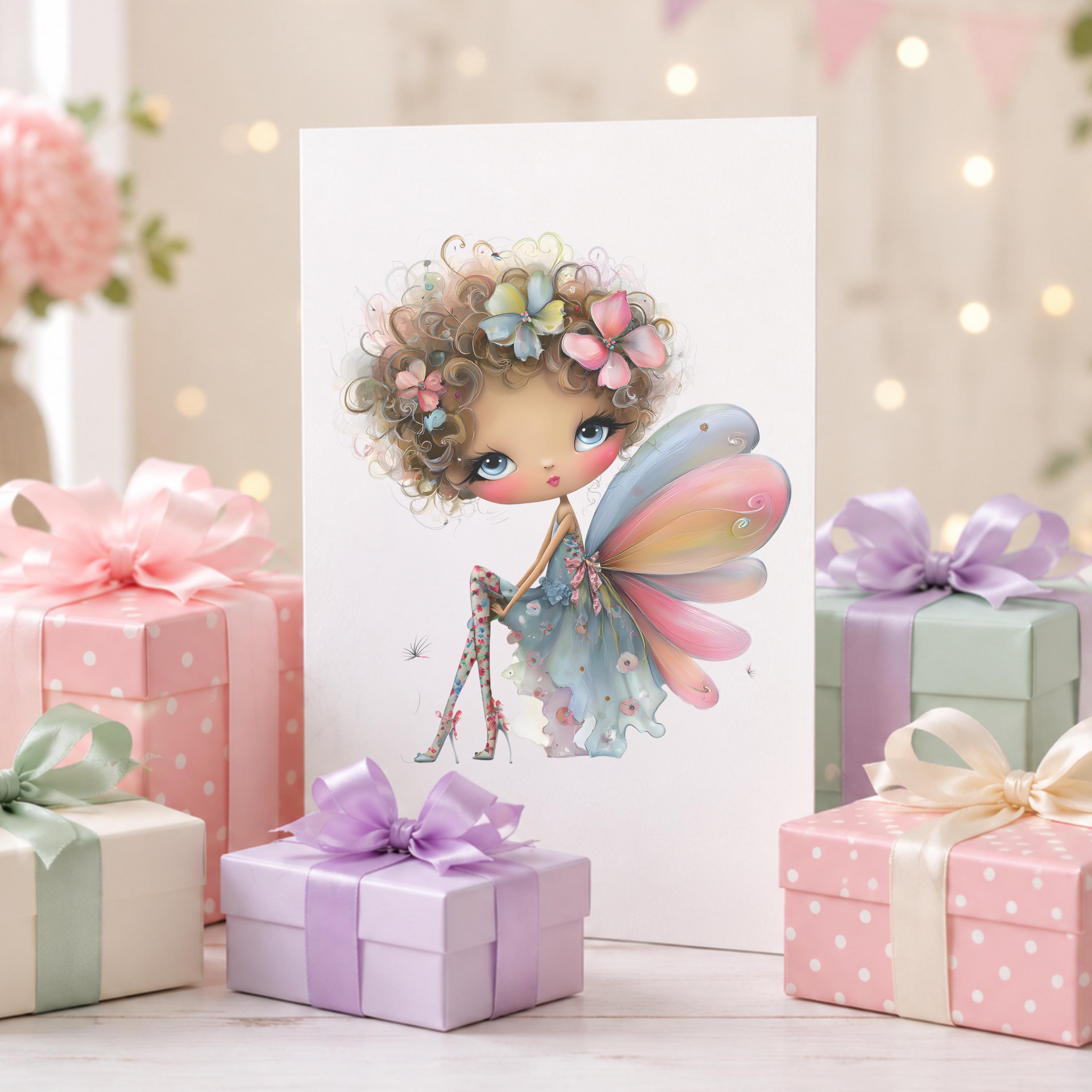 Pixie Graphics Fairy Clipart PNG Bundle, Whimsical Pastel Pixie Graphics, Fantasy Girl ...