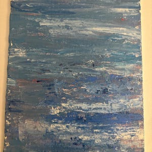 Blue acrylic abstract art