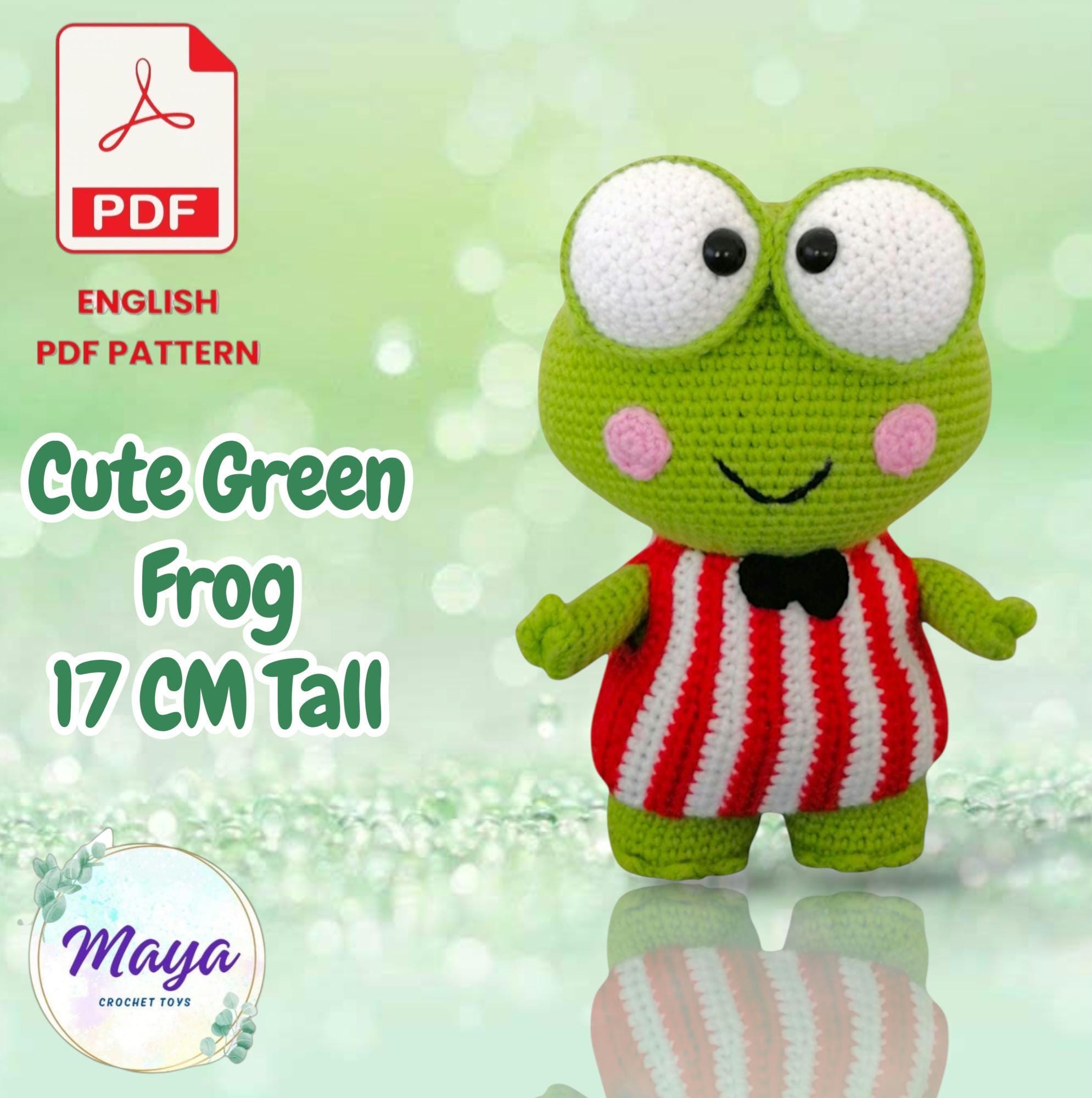 Cute Green Frog Amigurumi Crochet Pattern (english PDF) – 17cm
