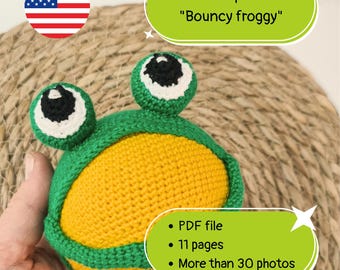 Frog Amigurumi Crochet Pattern – Jumping Toy (PDF Pattern)