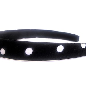 Black White Polka Dot Headband Three Fourths Inch