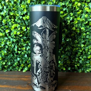 Verre gravé au laser Popocatépetl et Iztaccíhuatl, volcans, 20 oz