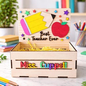 Personalized Wooden Teacher Gift Box