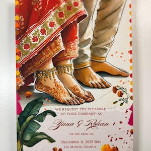 Convite de casamento indiano, salve a data, convites de casamento, digital e para impressão, convite com tema indiano, cartão eletrônico Desi, modelo de convite indiano