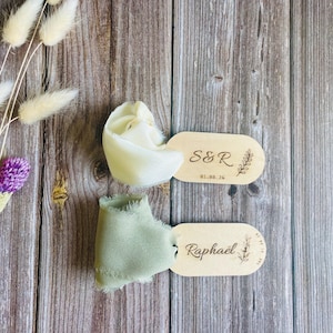 Étiquettes/Marque places en bois personnalisée,décoration mariage,baptême,anniversaire