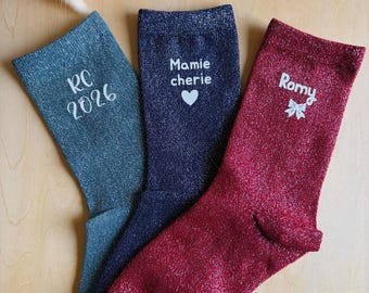 Chaussettes pailletées personnalisables