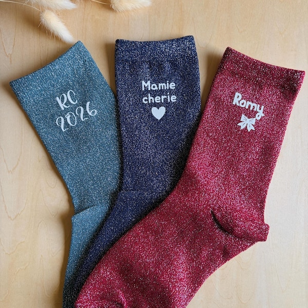 Chaussettes pailletées personnalisables