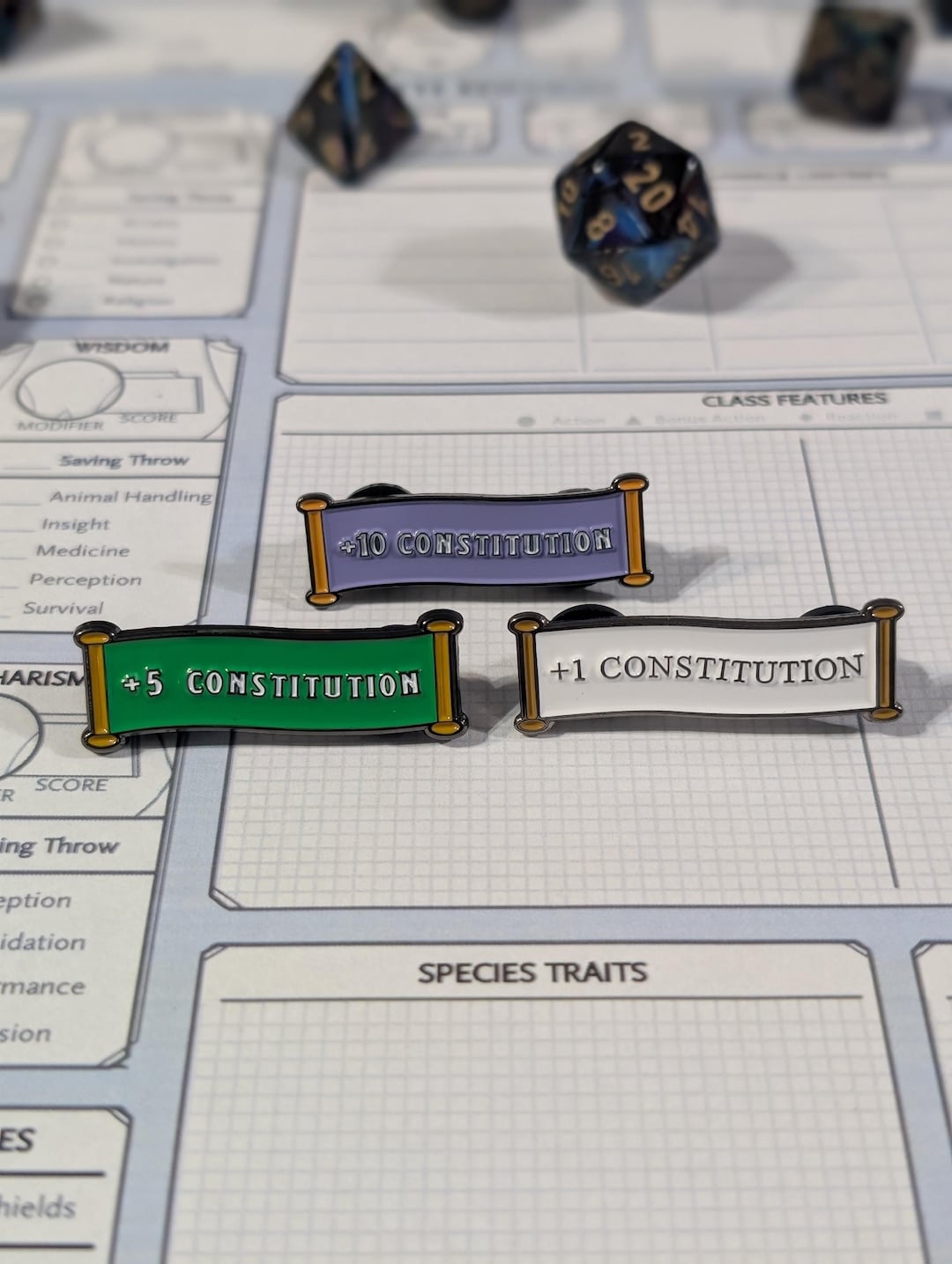 Dnd Constitution Stat Enamel Pin choose One - Etsy