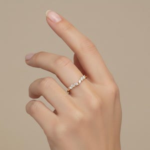 Gold Angel Wing Stacking Ring • Dainty Angle Wing Thin Band Ring • Sterling Silver Friendship Jewelry • Trendy Best Friend Gift