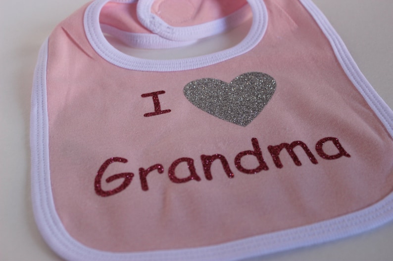 I love Grandma Onesie set baby shower Infant girl pink onesie bib