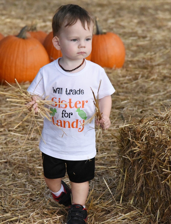 Halloween T Shirt Halloween Toddler Shirt Will Trade Sister Etsy