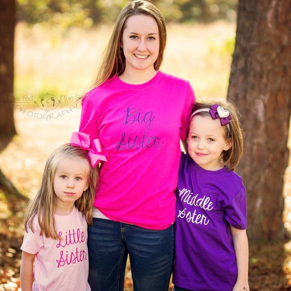 Sibling Shirts Big Sister Middle Sister Little Sister Set of | Etsy