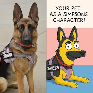 Springfield Pet Portrait | Custom Springfield and Simpsons Digital Illustration for Pet Lovers | Springfield Simpsons Edition