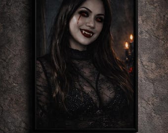 Printable Vampire Wall Art – Gothic Home Decor – Instant Digital Download
