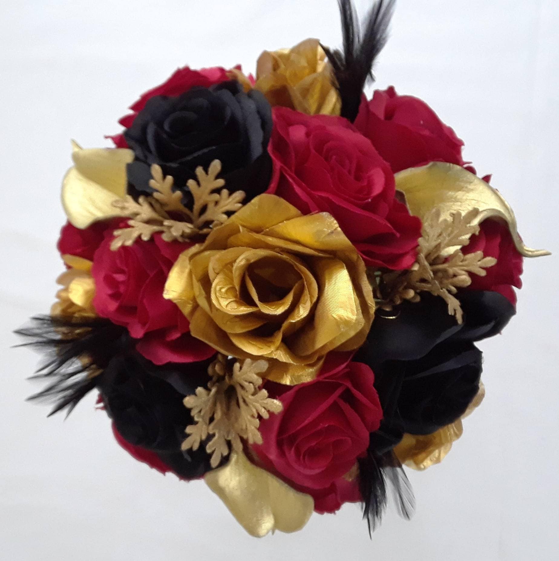 red and black wedding bouquets