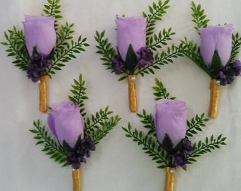 Lavender, purple, lilac, boutonniere, silk, flower, wedding prom, dance